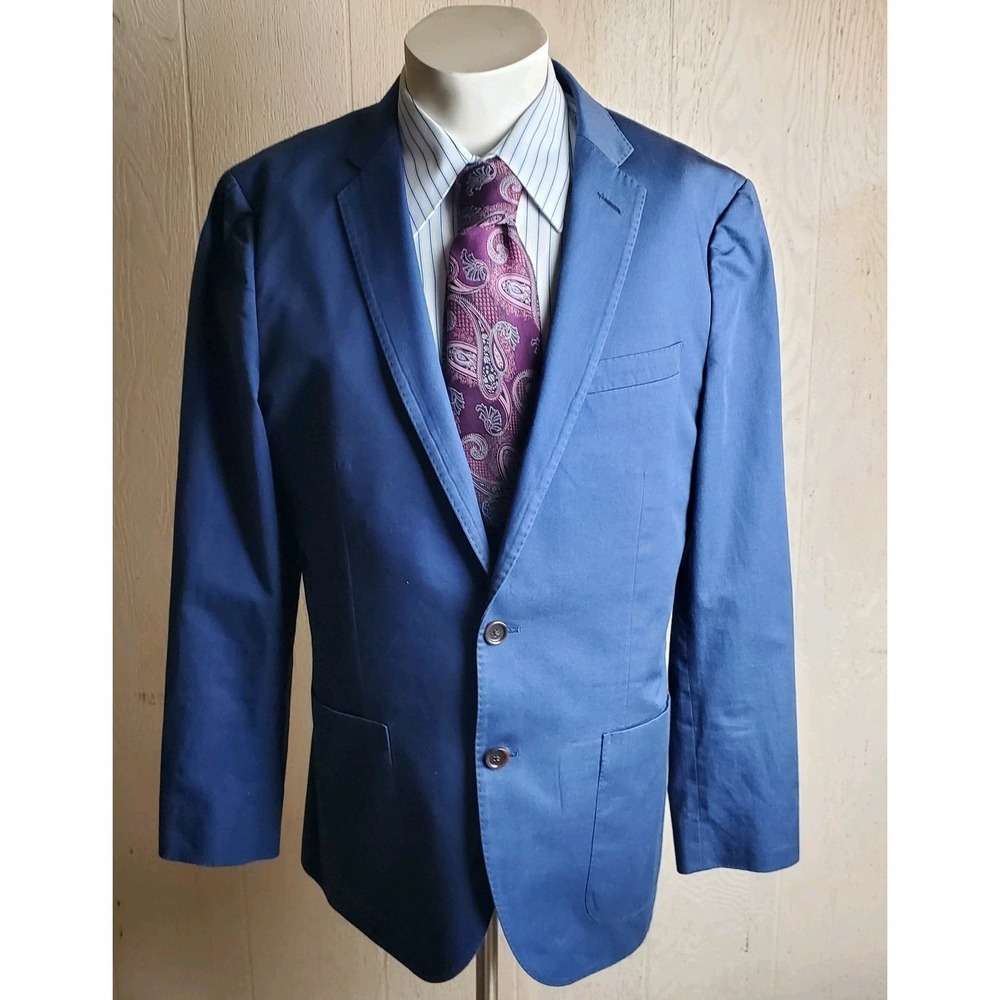 J. Crew Ludlow Blazer Mens 40 R Blue Larusmiani Cotton Chino Unconstructed